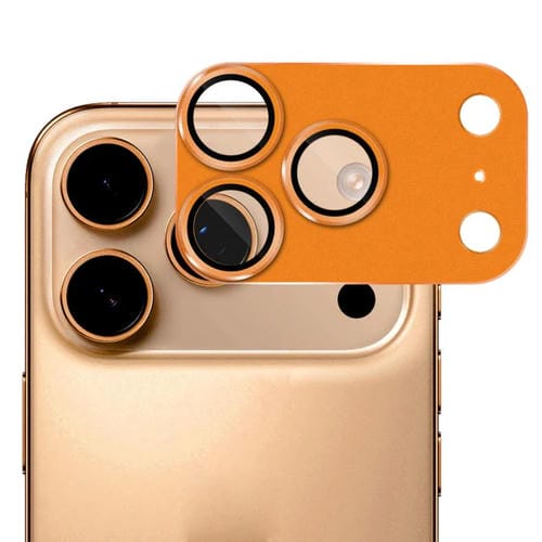 ENKAY - Lente de cámara antirreflejos con armadura esmerilada y película de vidrio templado de aleación de aluminio para iPhone 17 Pro (naranja)