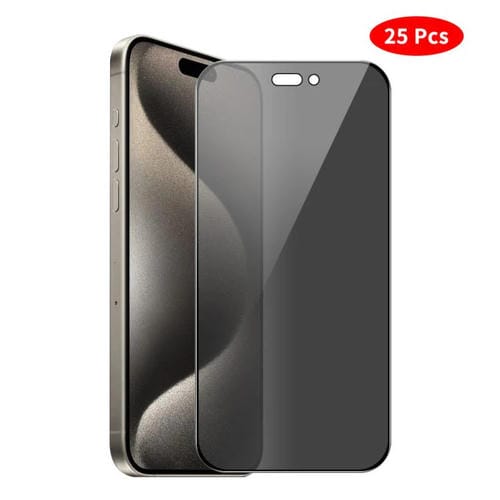 JUNSUNMAY - 25 películas de vidrio templado con impresión de seda y cobertura total para iPhone 15 Pro