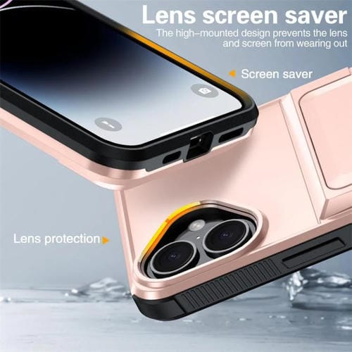 Funda abatible para iPhone 16 con tarjetero Kalebol, a prueba de golpes (verde militar)