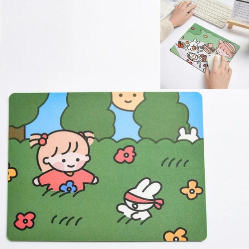 5 Pcs Mouse Pad Creativo de Conejo y Niña Cartoon para Laptop y Estudiante (Hide And Seek)
