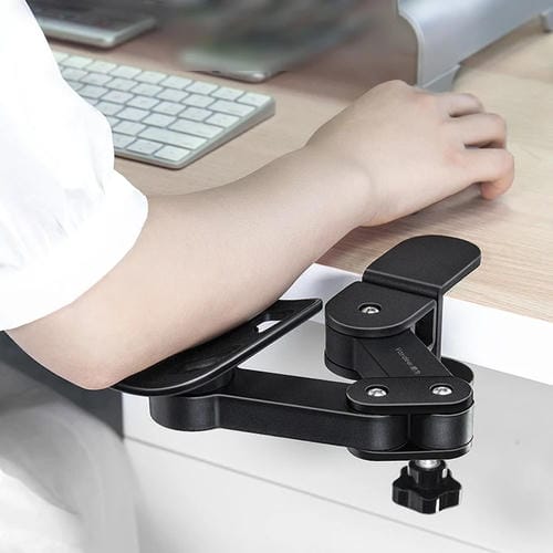 Soporte de Mano para Computadora Vaydeer Tj2011 Mouse Pad Metal Brazo Voladizo Pulsera Pad (Negro)