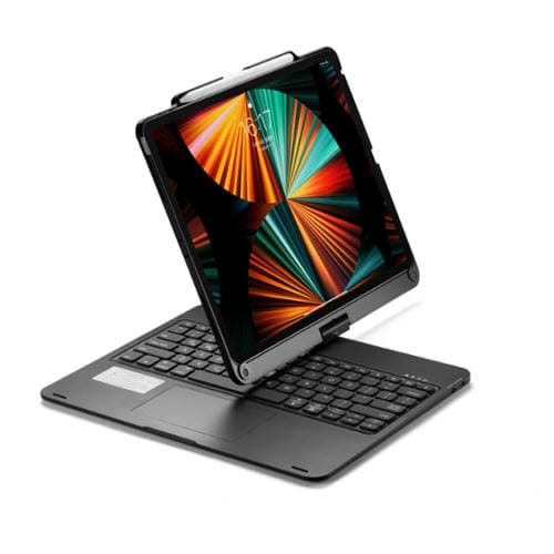 Teclado táctil Bluetooth para iPad Pro 12,9 Pulgadas 2022/2021/2020/2018 con Retroiluminación y Rotación 360 (Negro)