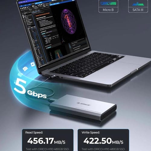 Estuche para Disco Duro Móvil Orico DD25 USB 3.1 5 Gbps 2,5 Pulgadas Estado Sólido y Mecánico Externo SATA Universal