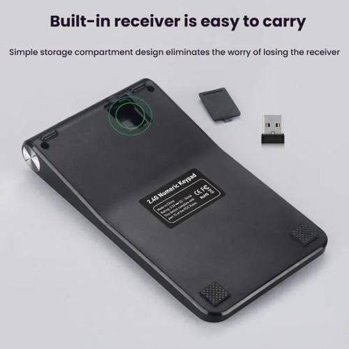 Teclado Numérico Digital Inalámbrico Recargable con Pantalla de Modo Dual 2,4 G para Cajero de Oficina