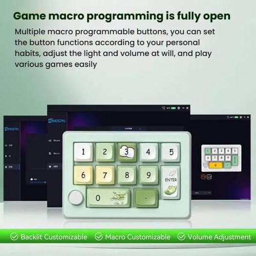 Teclado Mecánico para Juegos Mkespn W908 con Retroiluminación RGB Macrodefinida e Intercambiable en Caliente y Tres Modos Inalámbricos (Negro)