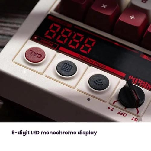 Teclado Numérico Mecánico 8Bitdo Retro18 Versión Red Fami con Conexión Trimodo 2 en 1 para Ordenador