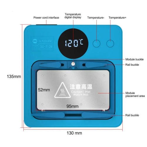 Kit de Plataforma de Calefacción Sunshine Ss-T12B 9 En 1 Reparación de Placa Base Compatible con iP7G-16PM y Android Universal