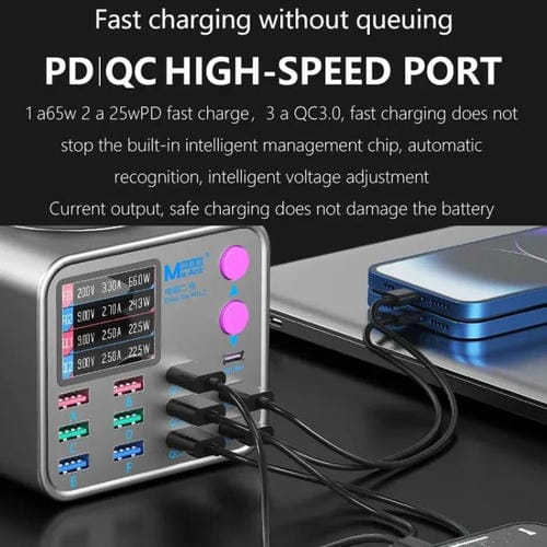 Estação de Carregamento de Secretária Maant Dianba No.2 Reparação de Telemóveis com Porta USB Múltipla e Tomada Europeia