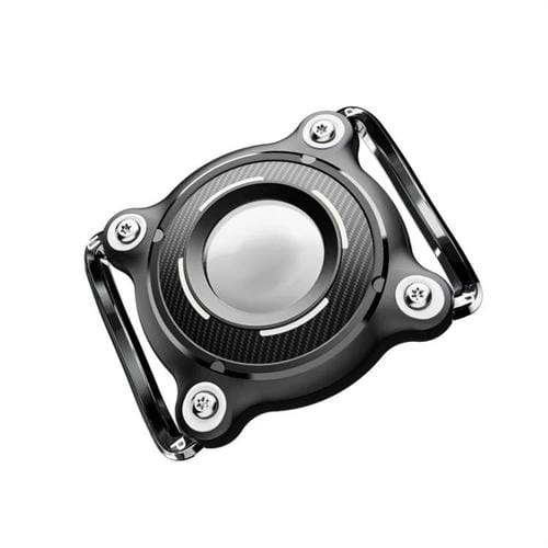 Funda Protectora para AirTag Collar Cachorros y Gatitos Hebilla Metal (Negra y Blanca)