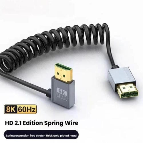 Cable HDMI 2.1 Resorte 8K 60 Hz 0,5 m Mini HDMI Curvatura Positiva