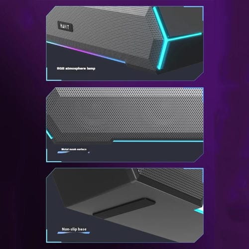 Altavoz con Cable para Computadora de Escritorio Havit M19 con Iluminación RGB (Negra)