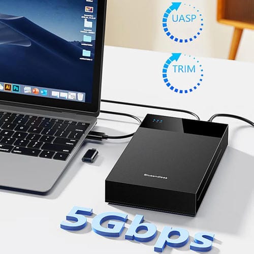 Caja de Disco Duro Portátil SATA 2,5/3,5 Pulgadas Blueendless Mr35Tc con USB 3.0 y Enchufe Tipo C de la UE