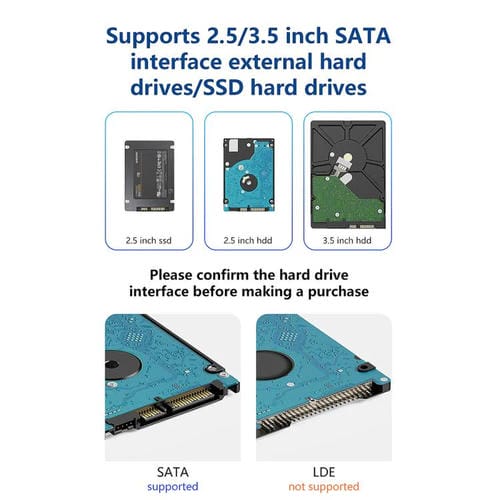 Caja de Disco Duro Portátil SATA 2,5/3,5 Pulgadas Blueendless Mr35Tc con USB 3.0 y Enchufe Tipo C de la UE