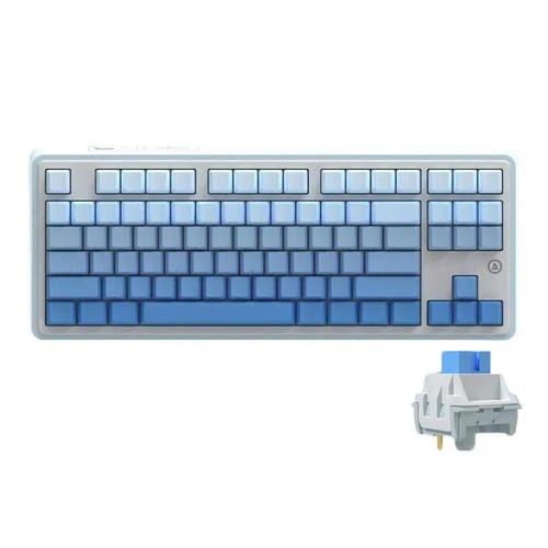 Teclado Mecánico Inalámbrico Bluetooth Ajazz Ak870 Trimodo para Juegos con Interruptores En Caliente Personalizados y RGB (Flying Fish Axis Blue Gradient)