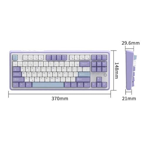 Teclado Mecánico Inalámbrico Bluetooth Ajazz AK870 para Juegos RGB Personalizado DIY con Interruptor en Caliente (Flying Fish Axis Gray Degradado)