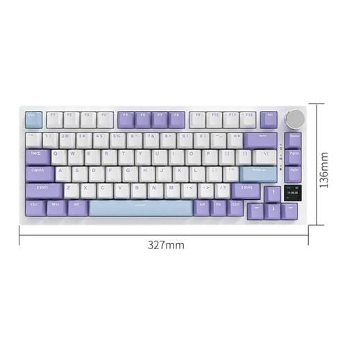 Teclado Mecánico para Juegos Ajazz Ak820 Pro Inalámbrico Bluetooth Tres Modos Junta Intercambiable Pantalla TFT (Flying Fish Spindle Purple)