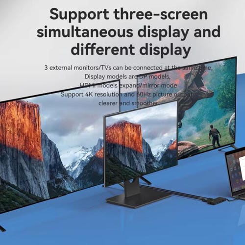 Puerto Ethernet Gigabit Tipo C Blueendless Concentrador Múltiples Pantallas HDMI 2x DP