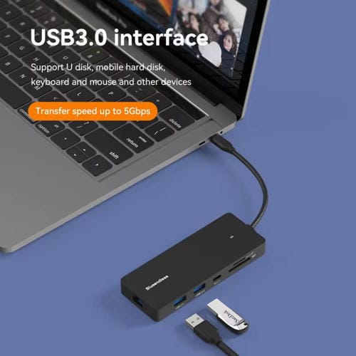 Puerto Ethernet Gigabit Tipo C Blueendless Concentrador Múltiples Pantallas HDMI 2x DP