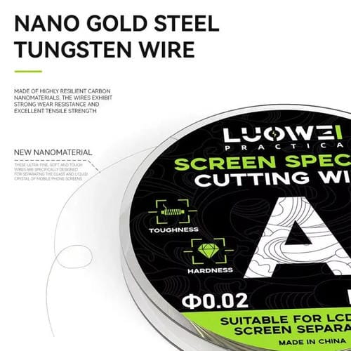 Linea di separazione Schermi LCD Luowei 120 M Filo di Diamante Taglio Alta Durezza Specifica B 0,028mm