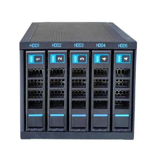 Jaula para Disco Duro de 5 Bahías Intercambiable en Caliente Compatible con HDD/SSD de 3,5" y 2,5" y 3 Unidades Ópticas de 5,25"