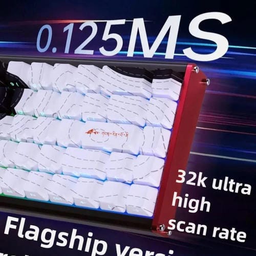 Teclado Mecánico Ajazz Alux 68 Max RGB con Eje Magnético y Cable Único para Armar (Botella de Nieve)