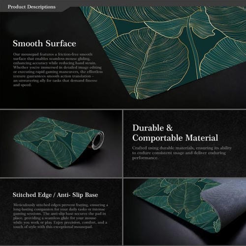 Alfombrilla de ratón temática flores y árboles 300x700x2 mm para oficina y juegos (3 unidades)