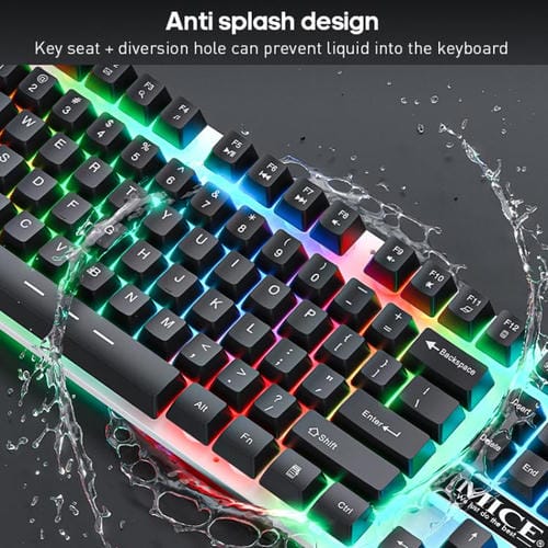 Juego teclado y ratón iMICE AN-350 para juegos con cable teclas suspendidas sensación mecánica (Negro)
