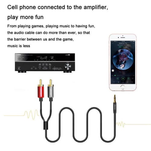 Cable de audio VEGGIEG 3,5 mm a 2 RCA para altavoces móvil y ordenador (3 m)