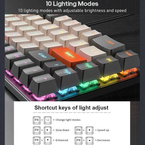 Teclado mecánico iMICE GK-690 con cable tipo C (Negro y Amarillo)