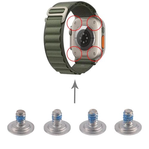 Juego de tornillos para la tapa inferior del Apple Watch Ultra 1/Ultra 2 de 49 mm (plateados)