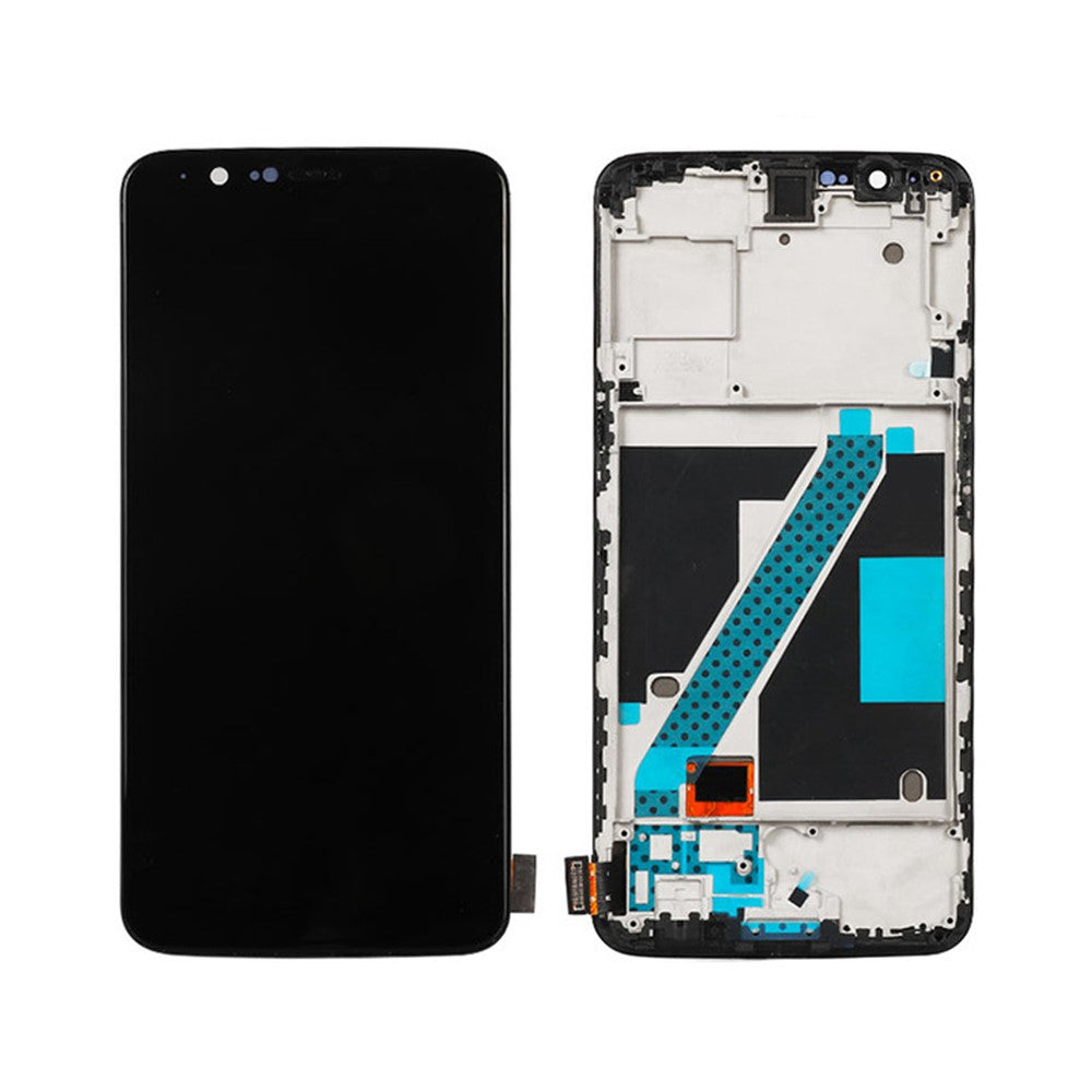 Ecran Complet LCD + Tactile + Châssis OnePlus 5T (Version Oled) Noir