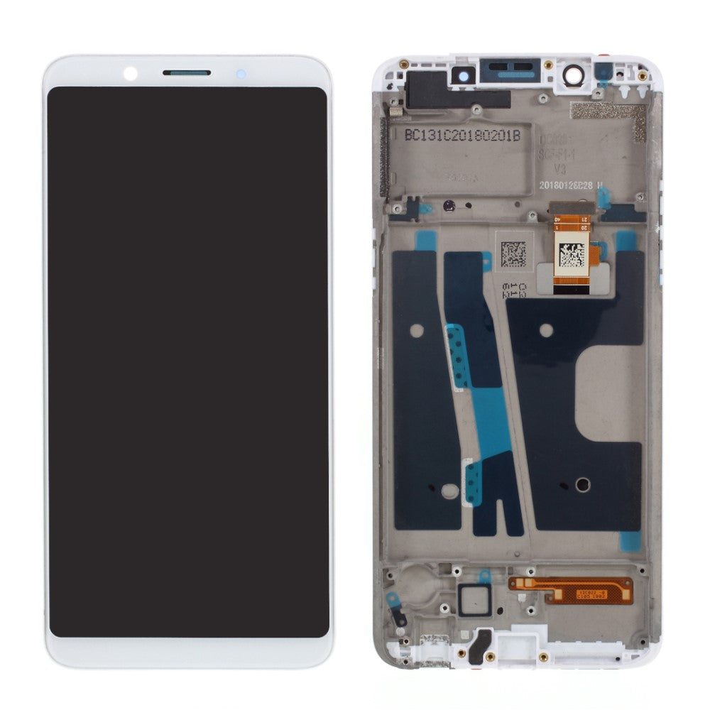 Ecran Complet LCD + Tactile + Châssis Oppo A73 Blanc