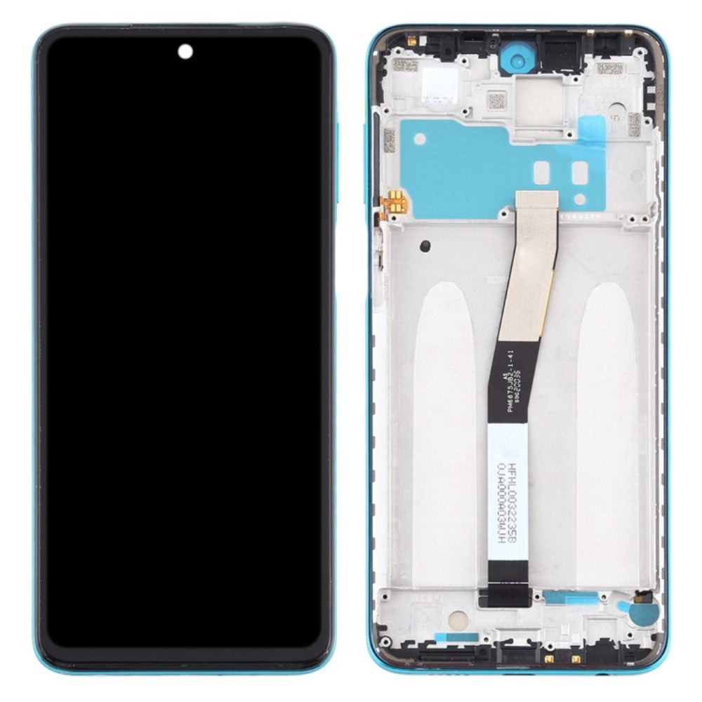 Ecran complet LCD + Tactile + Châssis Xiaomi Redmi Note 9S / Note 9 Pro Bleu