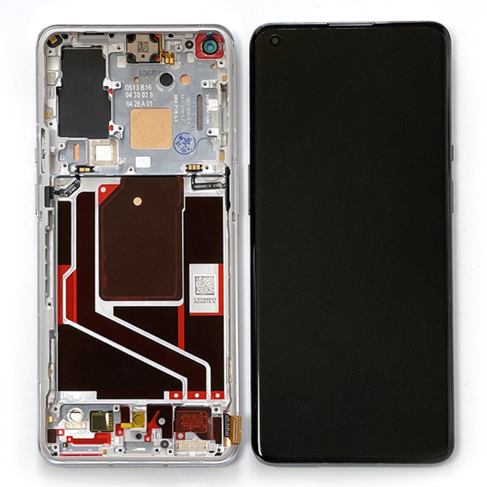 Ecran complet LCD + Tactile + Châssis Amoled OnePlus 9 Pro Argent