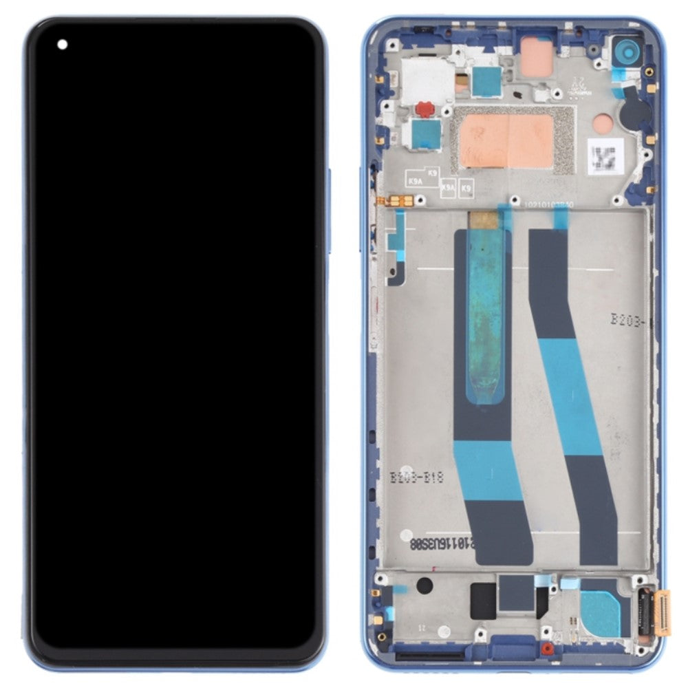 Ecran complet TFT + Tactile + Châssis Xiaomi Mi 11 Lite 4G/5G Bleu