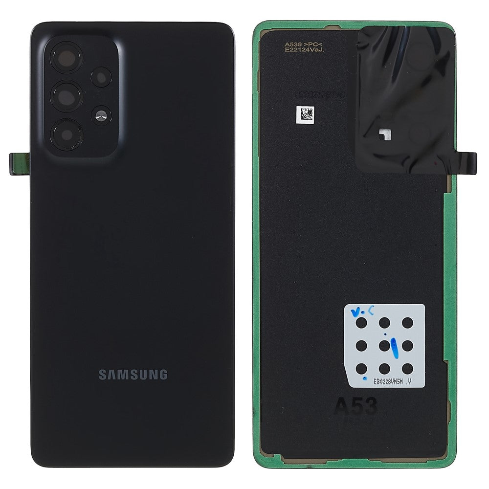 Tapa Bateria Back Cover + Lente Camara Trasera Samsung Galaxy A53 5G A536 Negro
