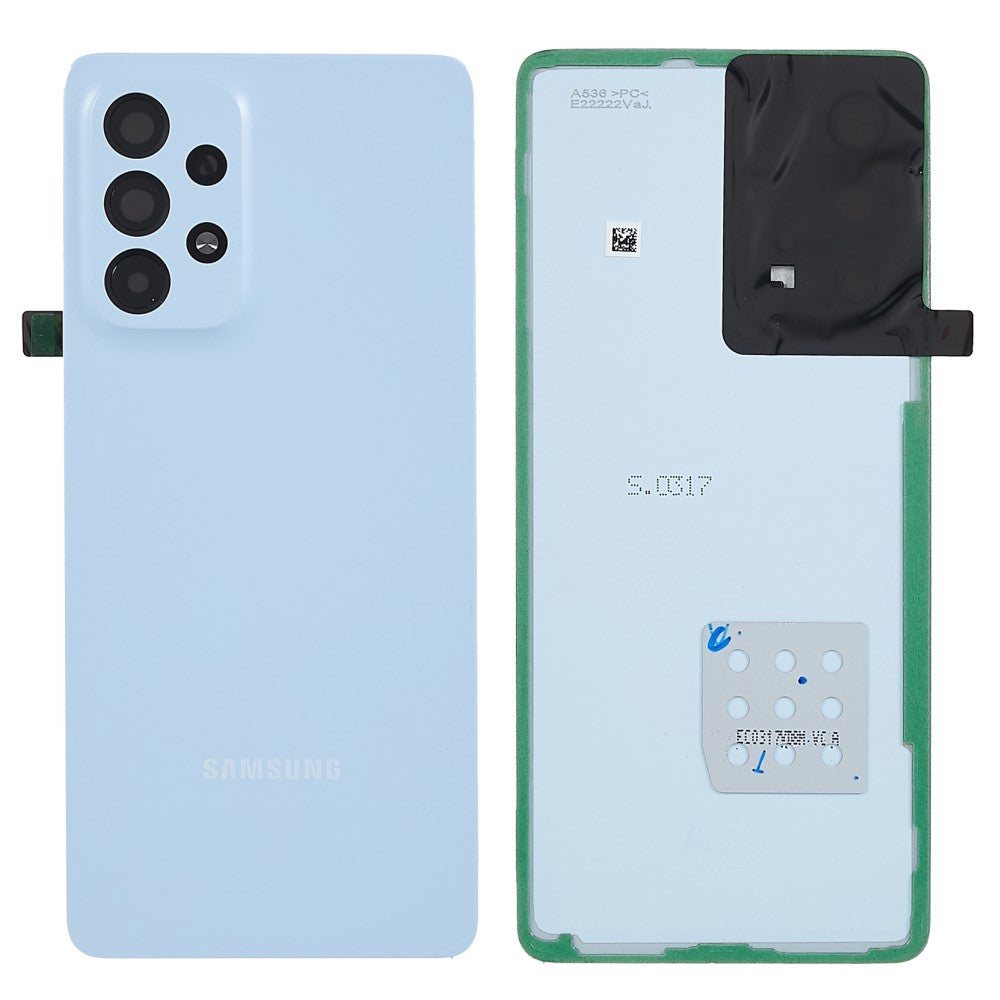 Tapa Bateria Back Cover + Lente Camara Trasera Samsung Galaxy A53 5G A536 Azul