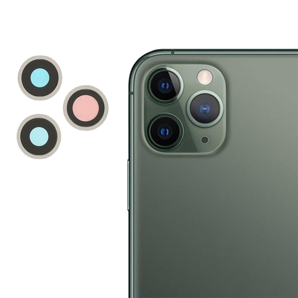 Cubierta Lente Camara Trasera Apple iPhone 11 Pro / 11 Pro Max Plateado