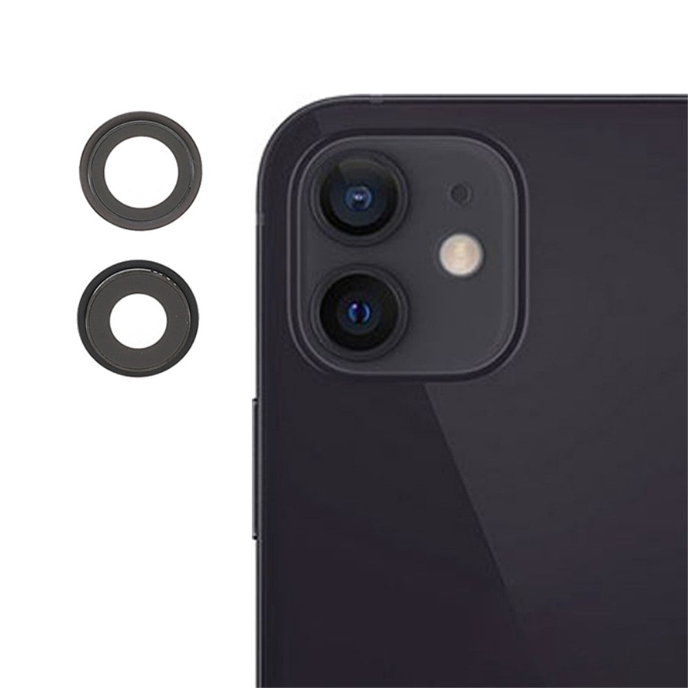 Rear Camera Lens Cover (Glass Only) Apple iPhone 12 / 12 Mini Black