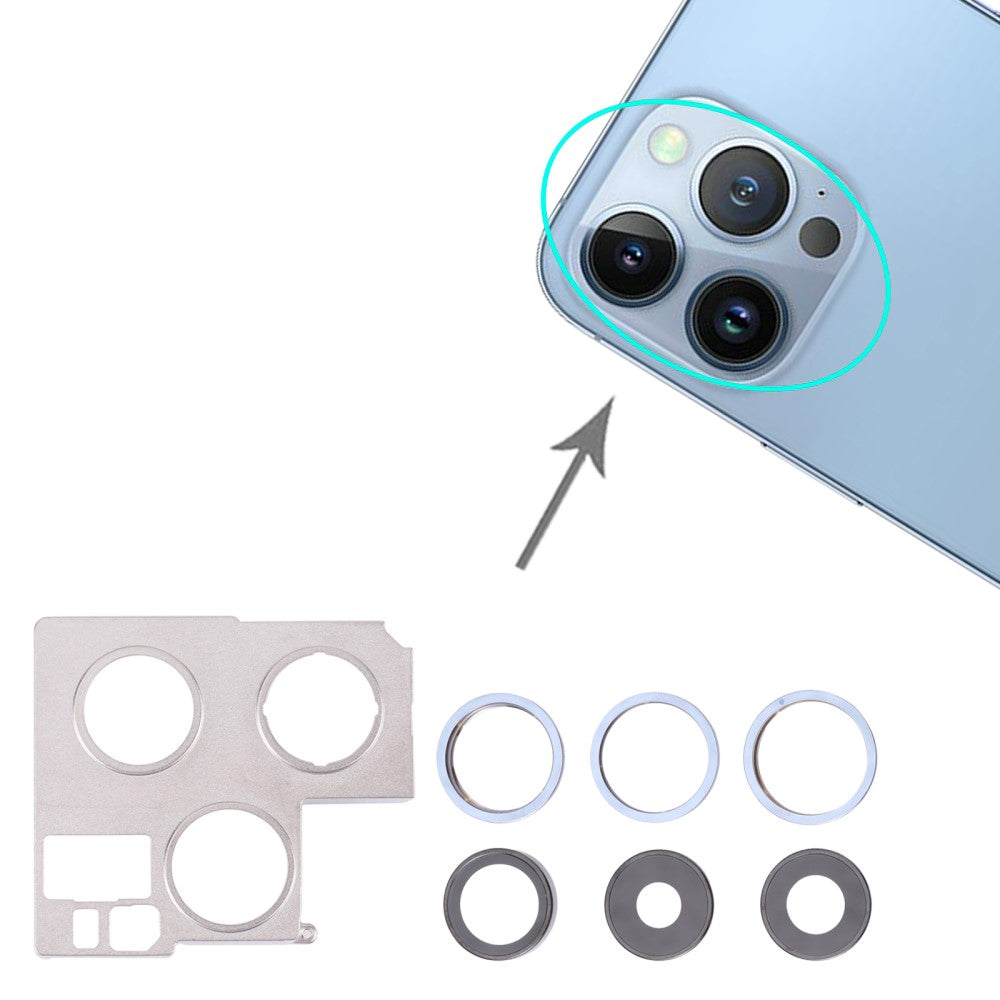 Cache Objectif Caméra Arrière Apple iPhone 13 Pro Bleu