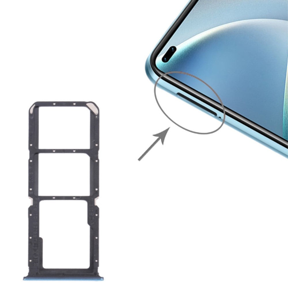 SIM Holder Tray Micro SIM / Micro SD Oppo A93 5G Blue