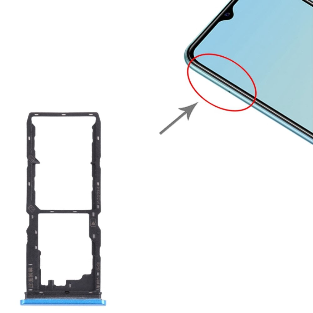 Vivo Y12s DUAL SIM SIM Holder Tray Blue