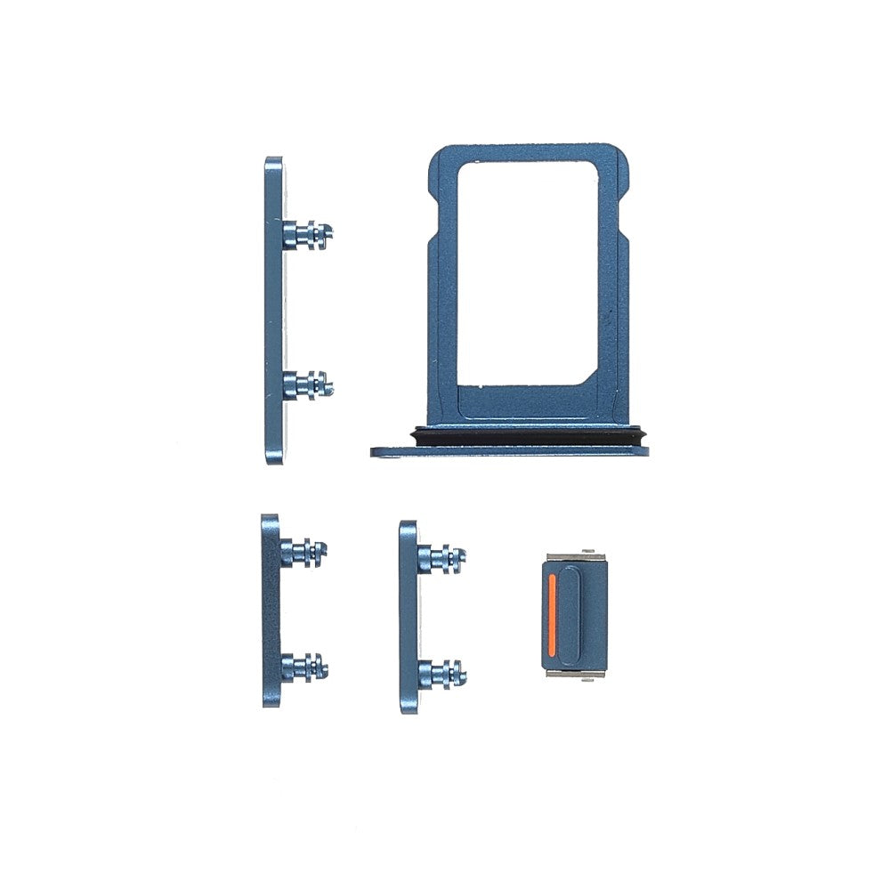 Boutons extérieurs complets + Support SIM Apple iPhone 13 Mini Bleu