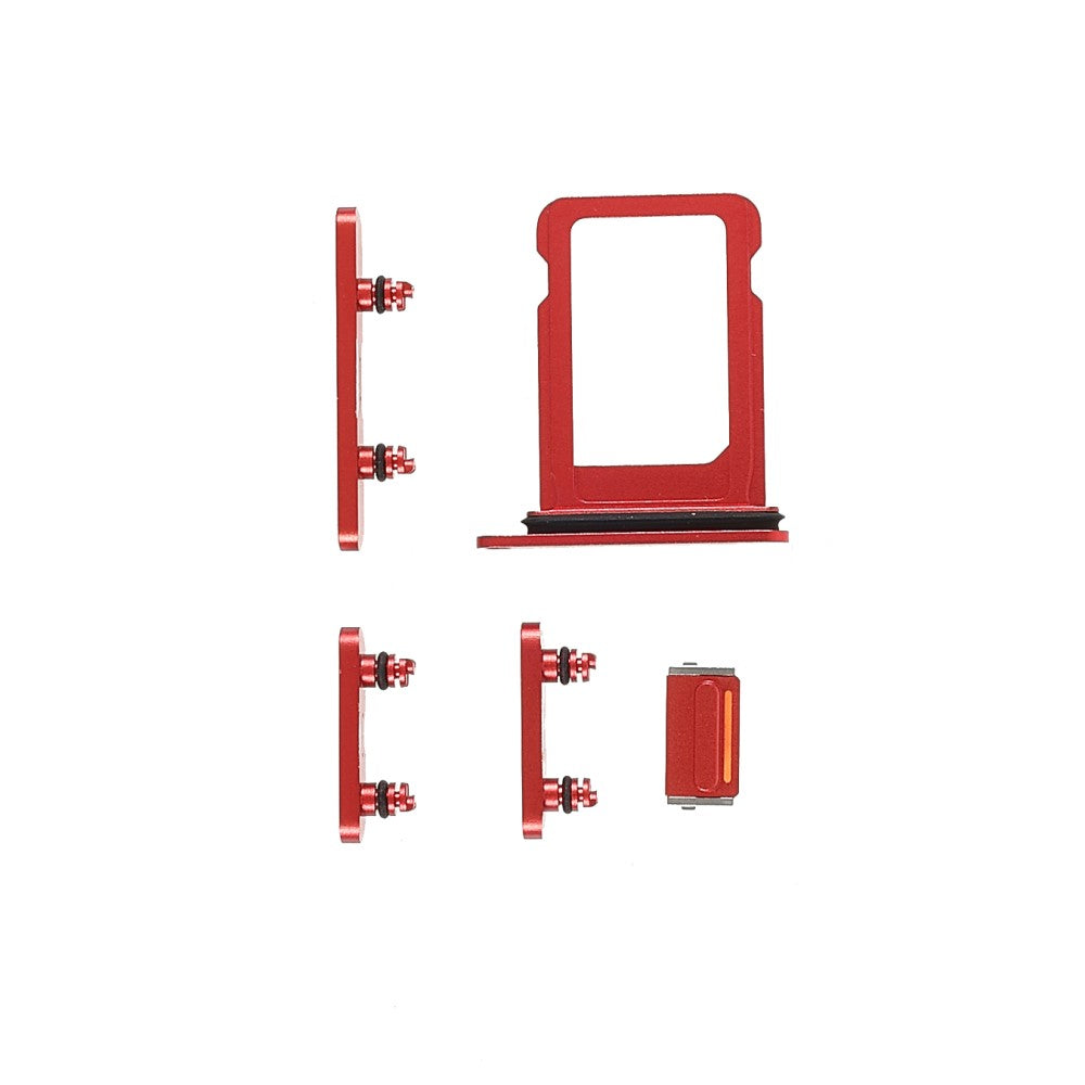 Botones Exteriores Completos + Porta SIM Apple iPhone 13 Mini Rojo