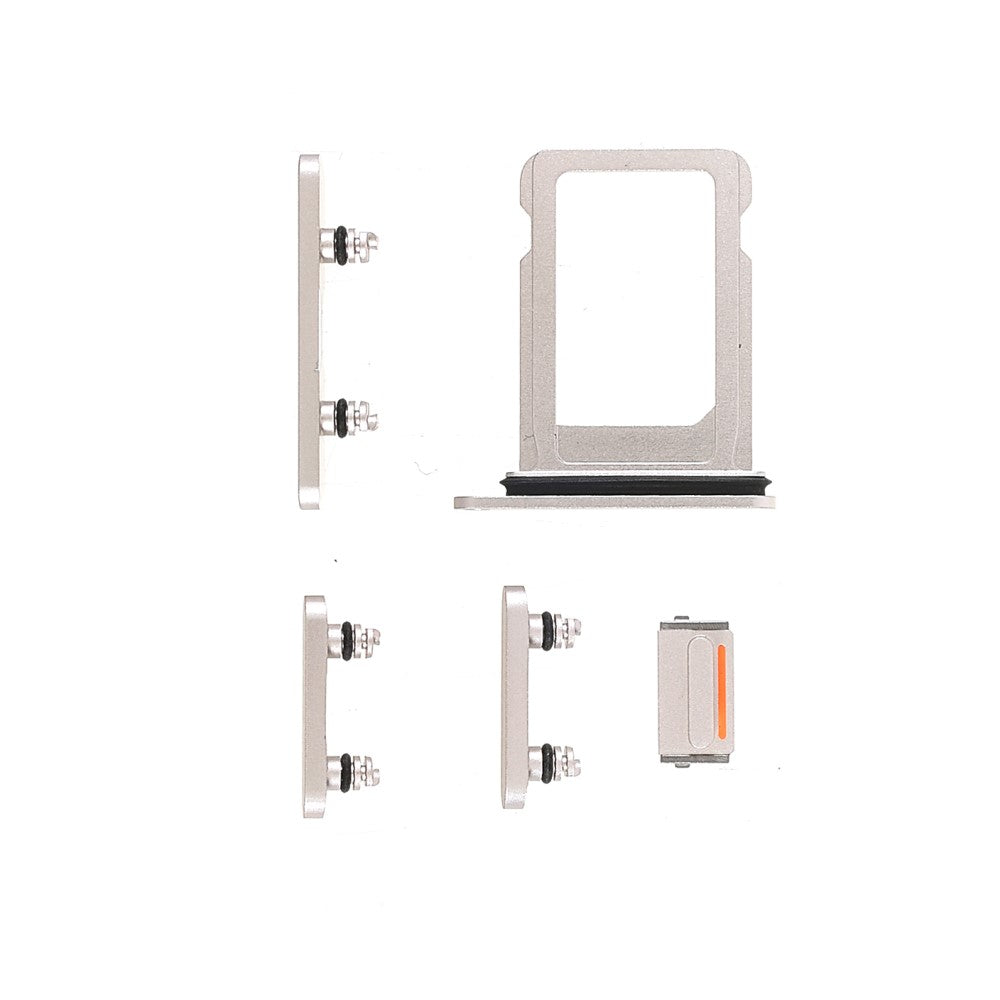 Boutons Extérieurs Complets + Support SIM Apple iPhone 13 Mini Argent