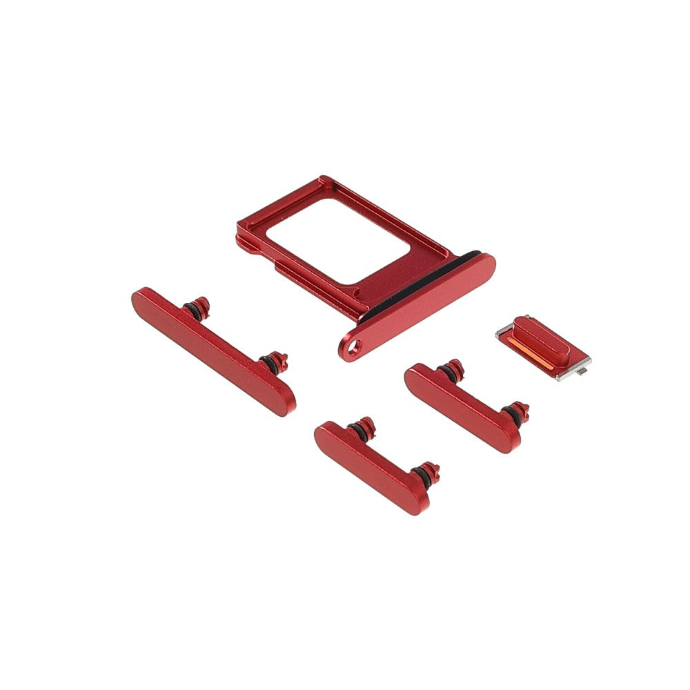 Boutons extérieurs complets + Support SIM Apple iPhone 13 Rouge