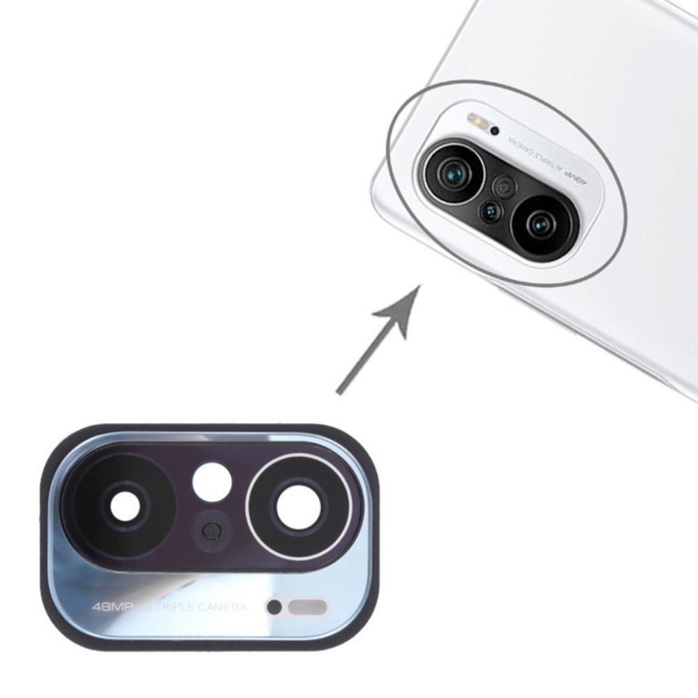 Couvercle d'objectif de caméra arrière Xiaomi Poco F3 (48MP) M2012K11AG Argent