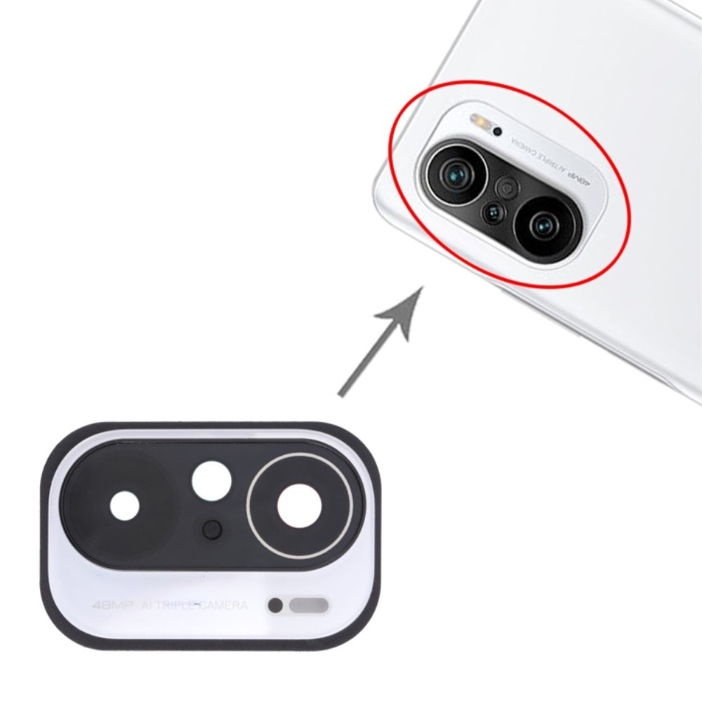 Couvercle d'objectif de caméra arrière Xiaomi MI 11X M2012K11AI Blanc