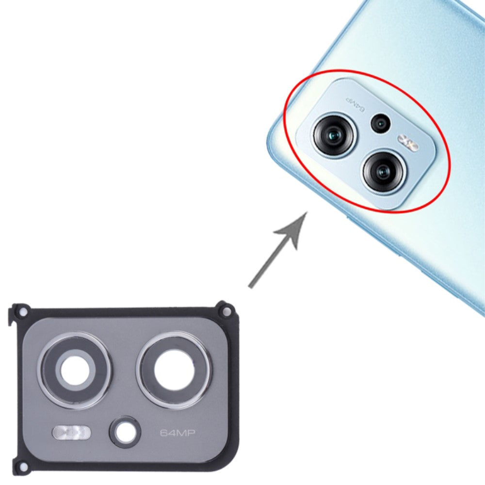 Couvercle d'objectif de caméra arrière Xiaomi Redmi Note 11T Pro 5G / 11T Pro+ 5G / Poco X4 GT 5G