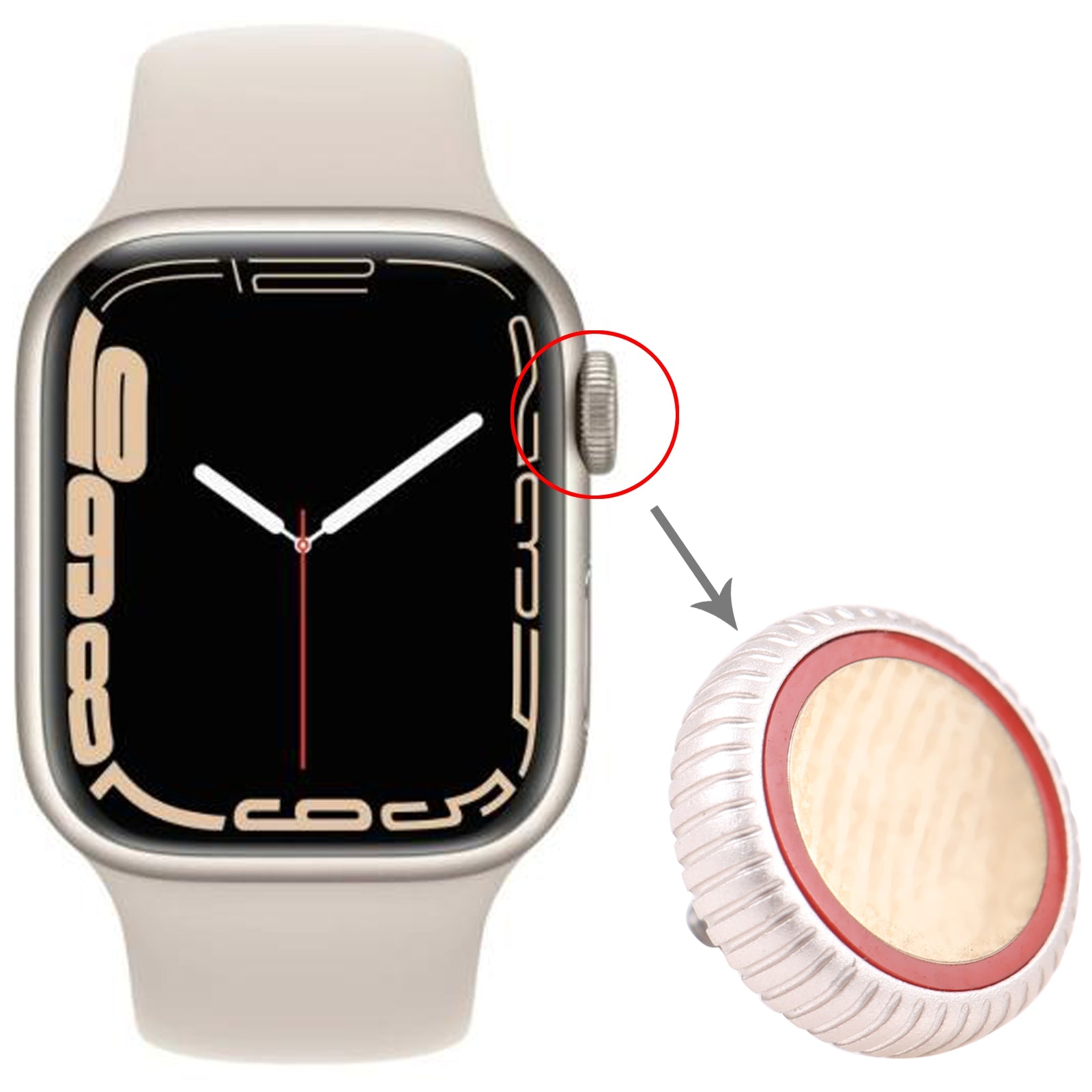 Tuerca de Corona Apple Watch Series 7 (LTE) Plata
